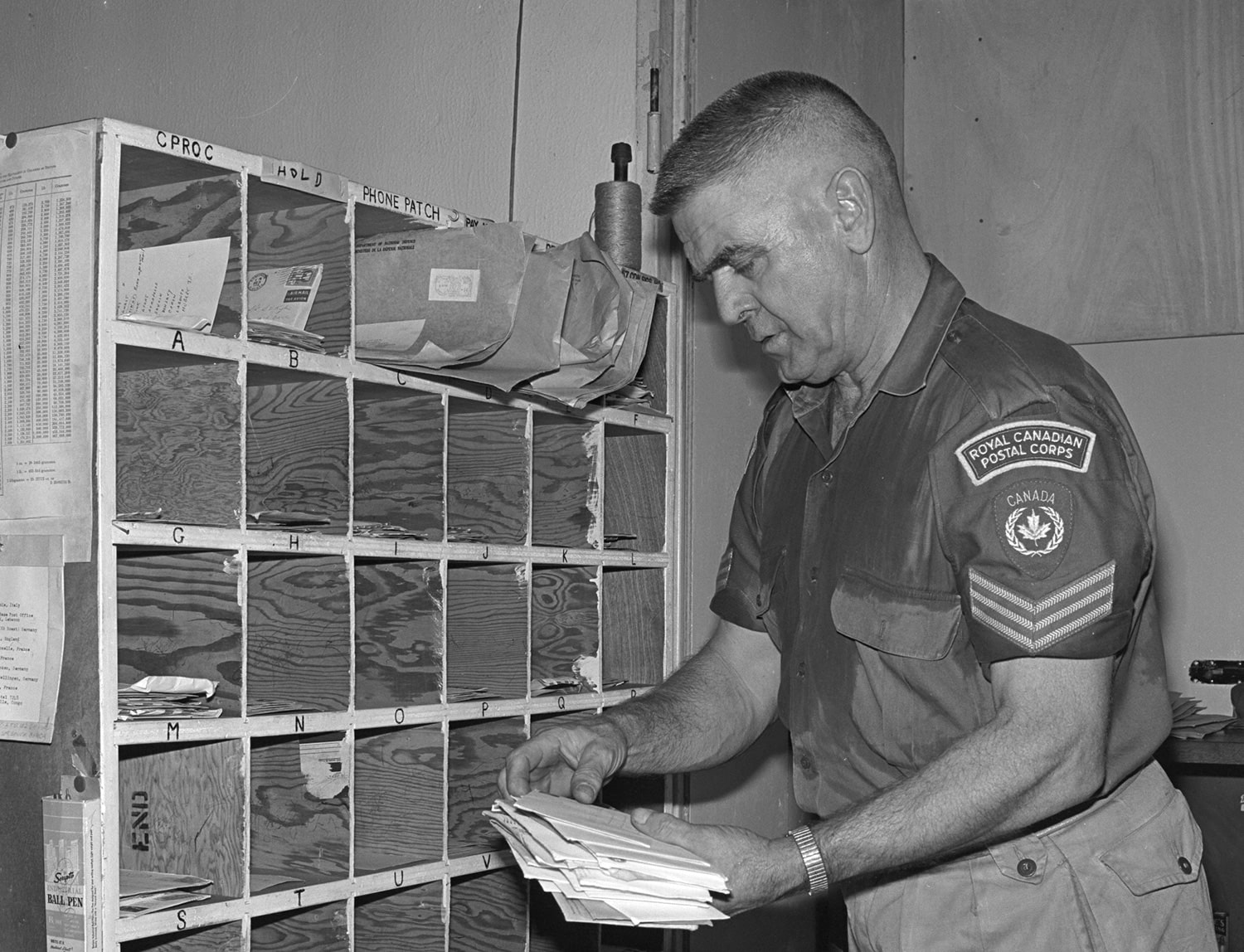 Member sorting mail
